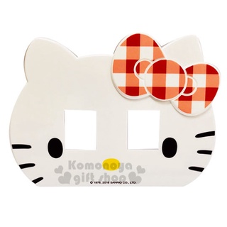 Hello Kitty 標準橫式雙孔插座開關裝飾板 (白大臉款)