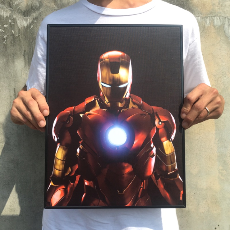 『老番顛』現貨 Iron Man 鋼鐵人 小勞勃道尼 pvc 相框 擺件 掛框 裝飾畫 kt板 背景裝飾 背景裝飾 漫威