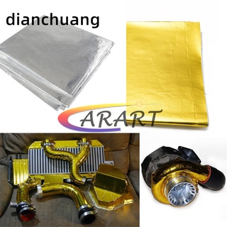 100x100cm 自粘反光金 / 銀高溫排氣隔熱罩包裹膠帶絕緣貼紙汽車造型