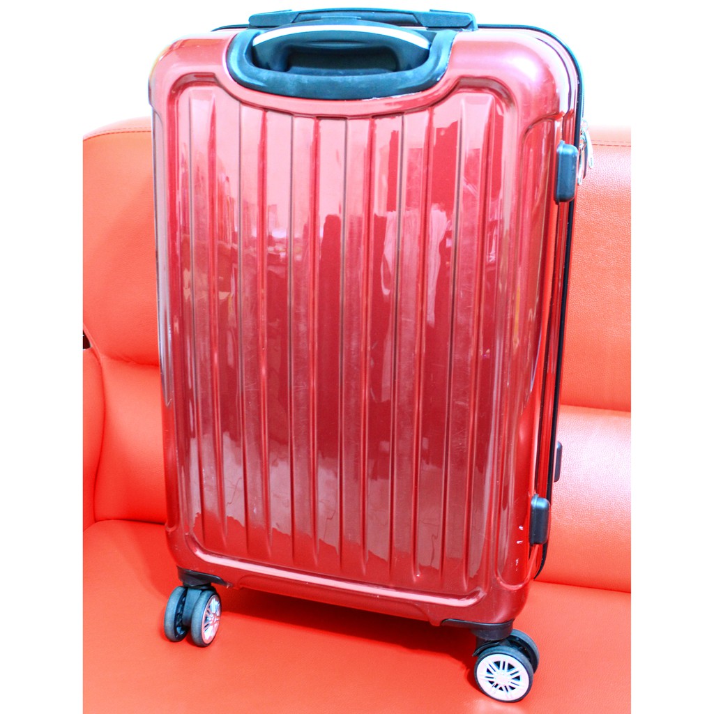 二手 REBACCA 24吋 ABS 紅色 硬殼 PC直條行李箱