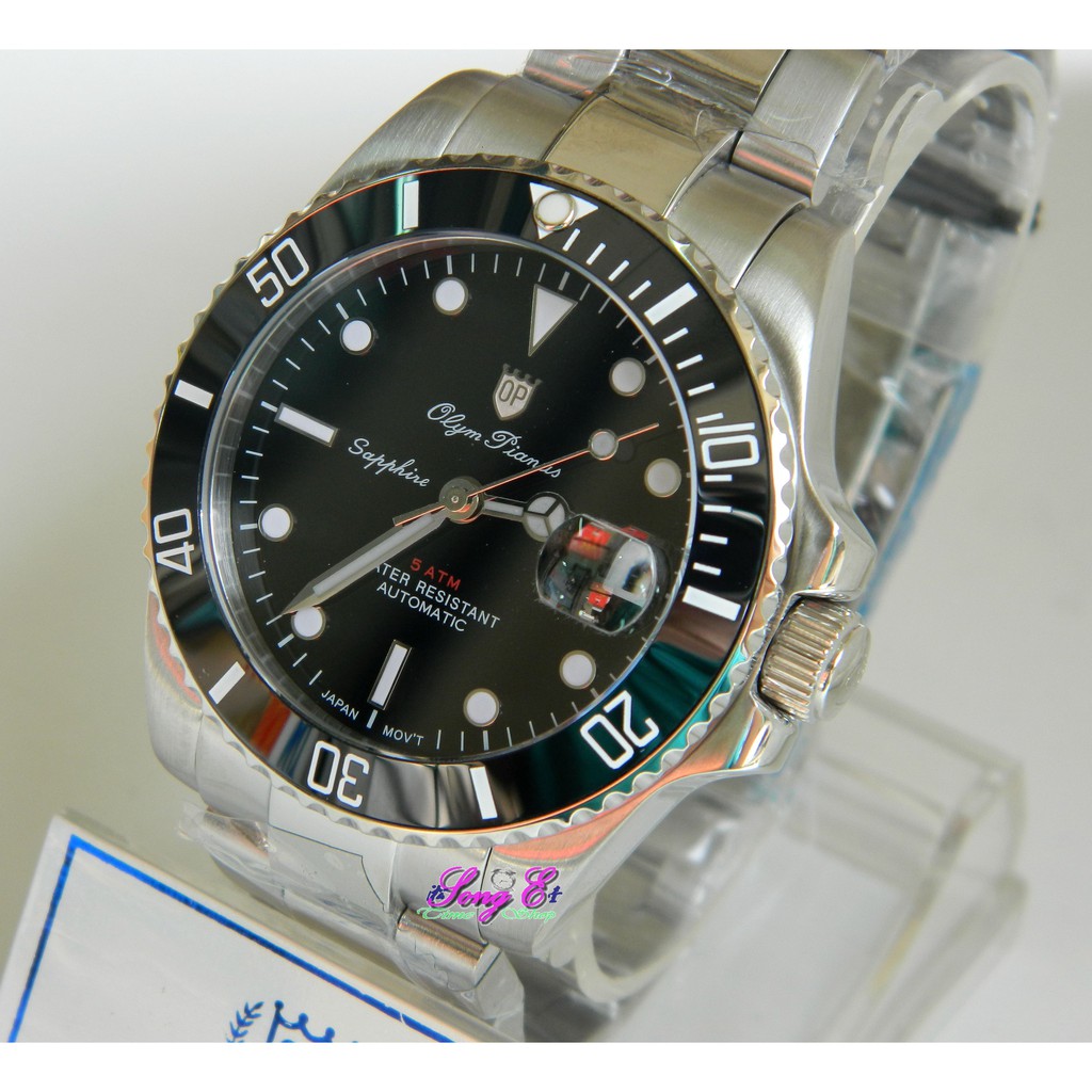 OP奧柏 899831AGS 高檔陶瓷錶框 品牌就是保證 黑水鬼 名牌自動機械機芯  超酷帥氣錶款 貨真價實
