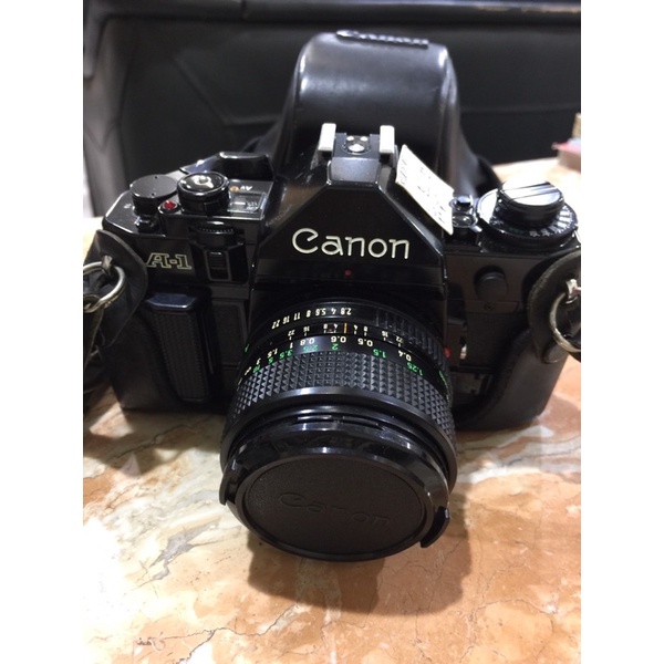 Canon A-1 A1 35mm SLR單眼相機底片相機 含三鏡頭一閃光燈皮套相機袋