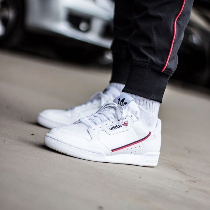 adidas originals continental 80 in white and red