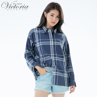 VICTORIA Boyfriend風格寬鬆襯衫-深藍V75085