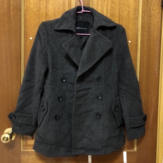 【Ｊ＆Ｐ神岡】二手衣服 女裝 Net 毛呢外套長版大衣 外套 西裝領 深灰色 4號｜冬天 女款 衣服 質感穿搭