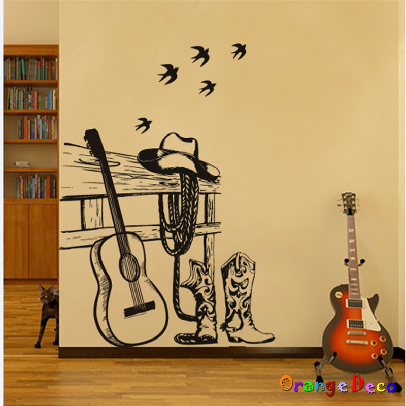 【橘果設計】吉他 壁貼 牆貼 壁紙 DIY組合裝飾佈置