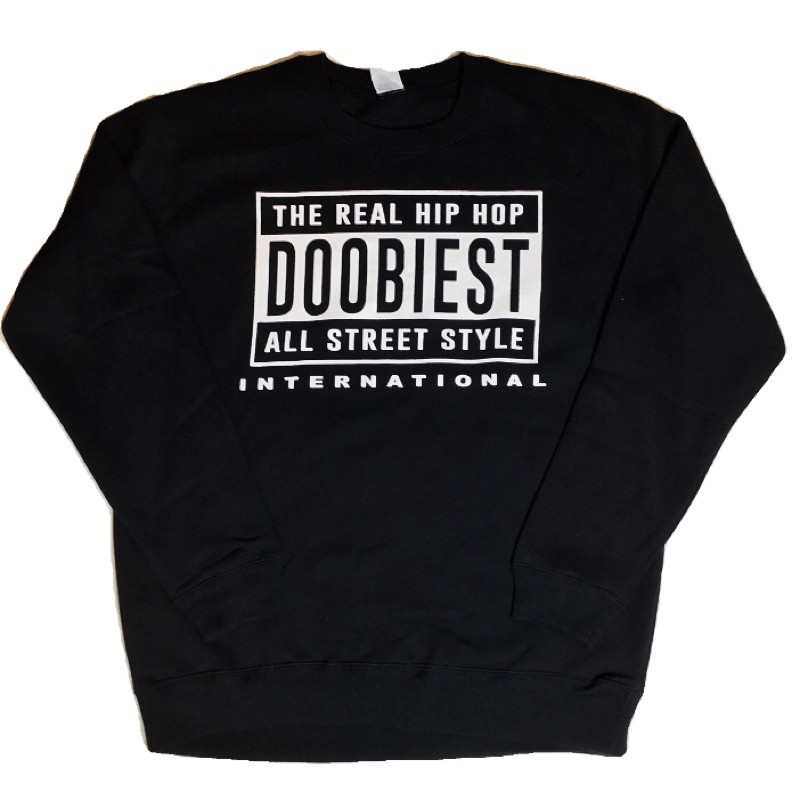 Intl Logo Sweatshirt 長袖大學T  黑色/淺灰色【DOOBIEST】