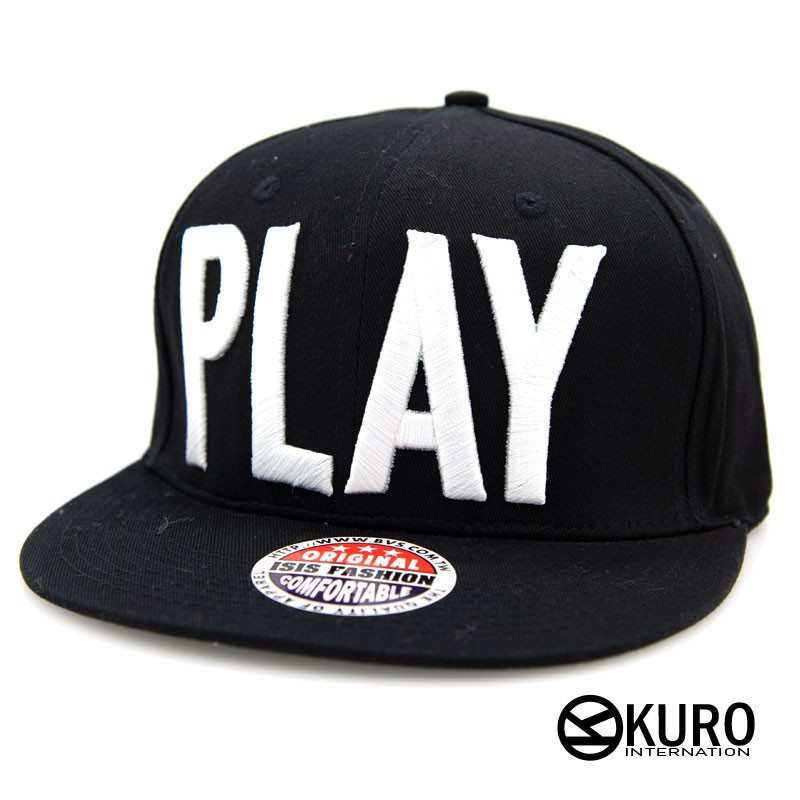 KURO-SHOP黑色PLAY電繡潮流板帽棒球帽