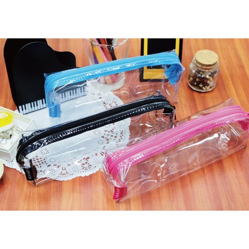 透明考試長方筆袋.透明考試筆袋.透明拉鍊筆袋.PVC筆袋.透明收納包 PB0859