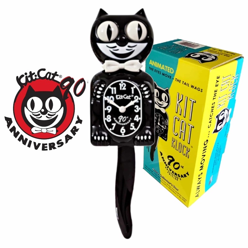[90週年紀念版] 美國 Kit-Cat Klock 貓時鐘 - Black 黑色