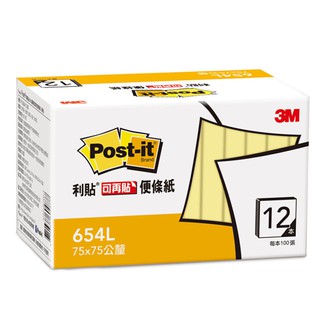 +富福里+3M 利貼可再貼便條紙環保經濟包12本/盒( 654L )