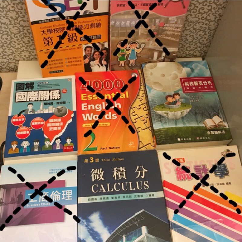 Csept 餐旅日語 國際關係 4000essential English Words 財務報表分析 工商倫理 微積分 蝦皮購物