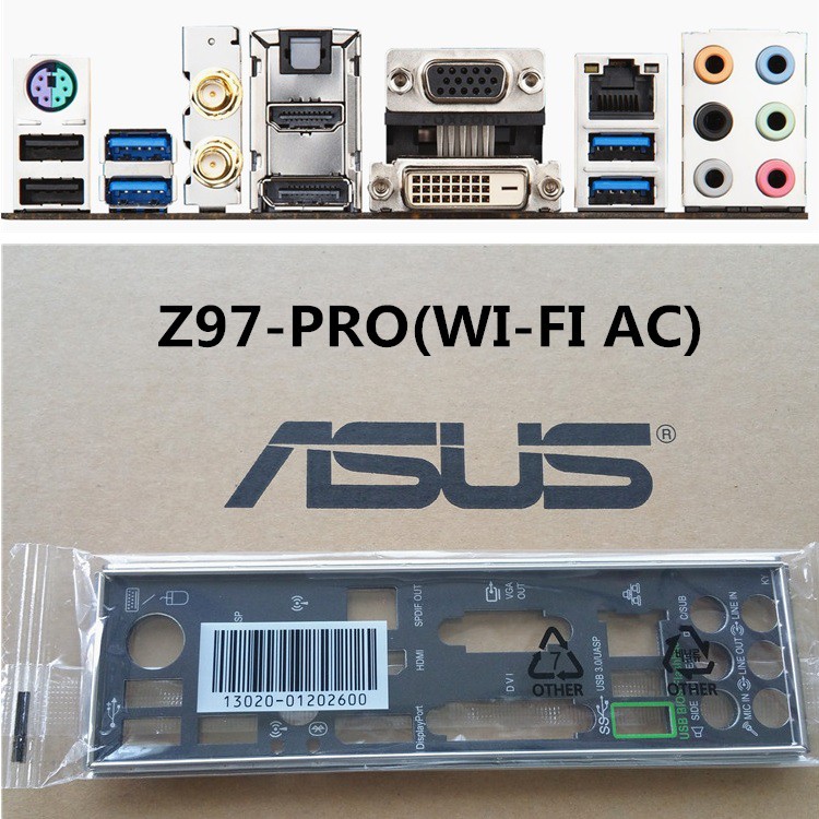 ASUS 華碩 Z97-PRO Wi Fi ac 全新原裝彩色 加厚海綿 後檔板 後檔片