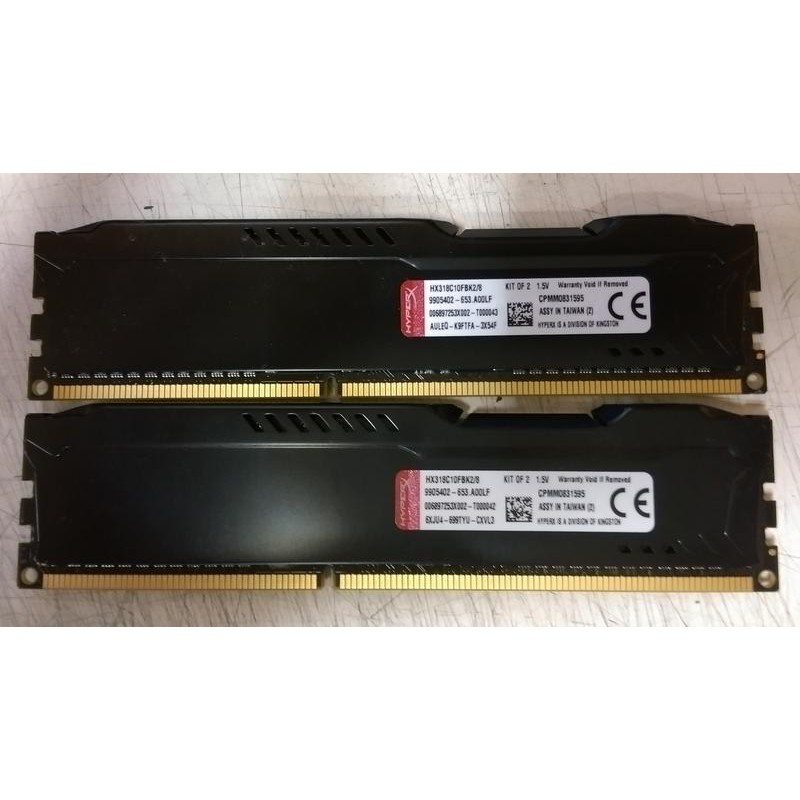 (合售)金士頓 HyperX Fury DDR3 1866 HX318C10FBK2/8 4G*2=8G 二手良品