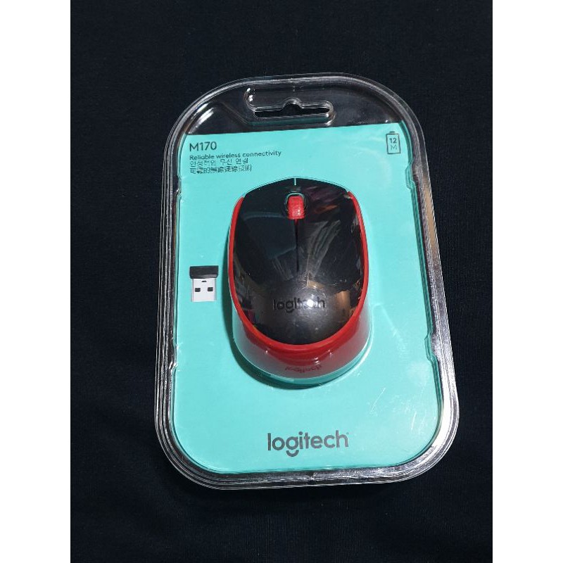 logitech 無線滑鼠 m170 紅色 , 出清特價180...