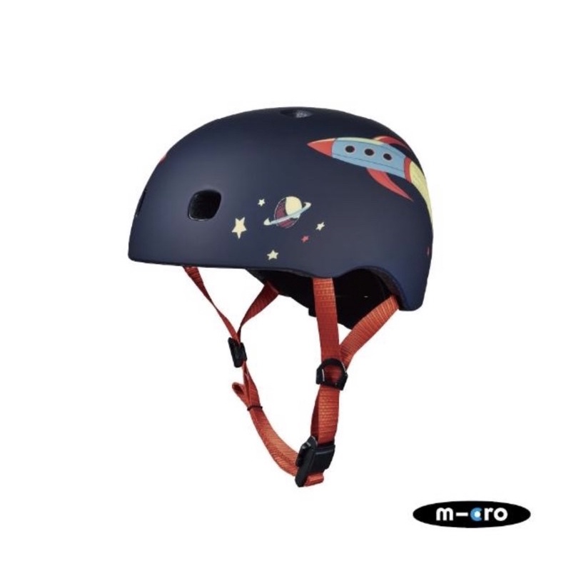 全新【Micro】消光火箭安全帽/運動用頭盔(自行車、滑板車用、帶發光警示燈)