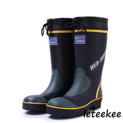 可開發票 到付 男雨鞋高筒橡膠安全水靴歐美鋼頭防穿刺大底防砸加厚耐磨束口冬季 蝦皮購物