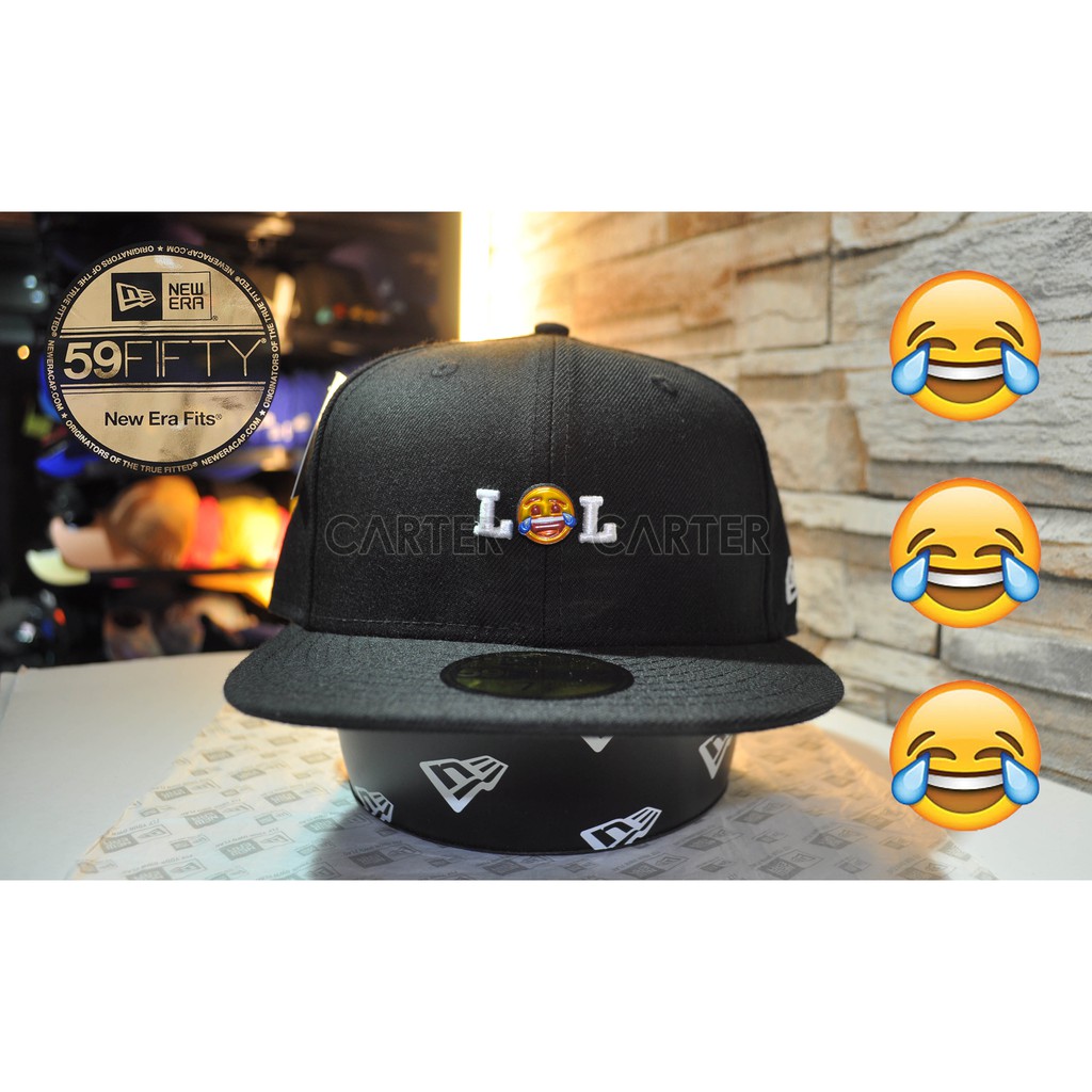 特價 New Era x Emoji Lol Black 59Fifty FB 表情符號大笑到哭黑色全封尺寸帽
