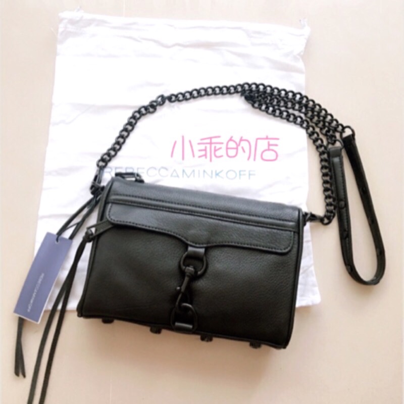 限時免運🎉現貨正品💕美國Rebecca Minkoff mini mac黑色黑鍊肩揹側揹包/鏈帶包 最新款黑色內裡