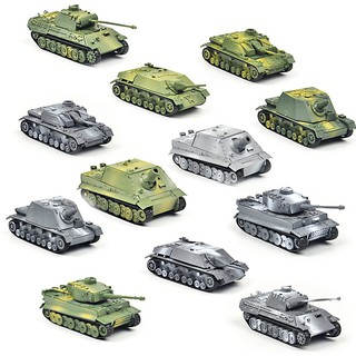 【臺灣現貨】【批發價】盒裝4D二戰德國虎式 豹式坦克世界拼裝軍事模型1:72模擬益智兒童玩具男孩禮物