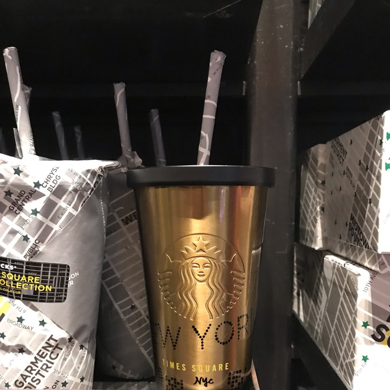 星巴克 紐約 時代廣場限定 不鏽鋼冷水杯 Stainless Steel Cold Cup