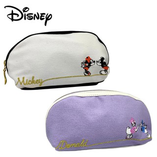 含稅 迪士尼 半月型 化妝包 收納包 鉛筆盒 筆袋 米奇 米妮 唐老鴨 黛西 Disney 日本正版