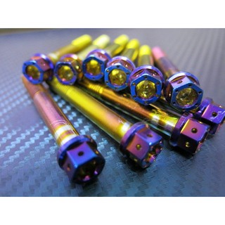 燒鈦螺絲 鍍鈦螺絲 彩鈦螺絲 M8 P1.25 60mm CNC內外六角螺絲 非螺牙 不鏽鋼 M8螺絲