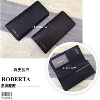 專櫃品牌-諾貝達 Roberta 義大利進口軟牛皮 金屬LOGO長夾 真皮長夾 男生長夾 長夾 諾貝達皮夾 品牌長夾