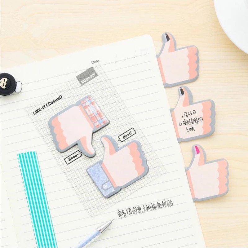 韓國 DIY 拇指貼便籤創意記事本便簽板辦公室學校文具