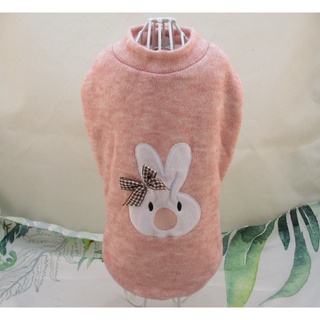 現貨 暖小兔圖案寵物衣 粉嫩小兔子寵物服飾 短袖式雙層式刷毛 貓狗衣服 寵物衣服 寵物衣物 保暖衣
