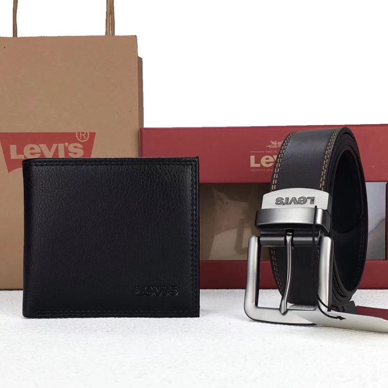 正版Levi’s 皮帶錢包套裝 Levis皮帶 腰帶 短夾 男生皮夾 錢包 皮包 男生皮帶 附精美禮盒包裝