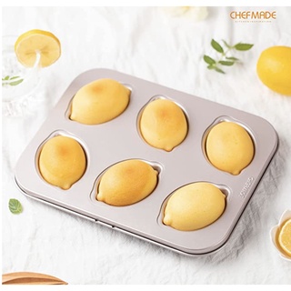 (烘焙廚房)Chefmade學廚WK9841不沾6連杯檸檬蛋糕模檸檬型不粘瑪芬麵包蛋糕派模具烤盤wk9841