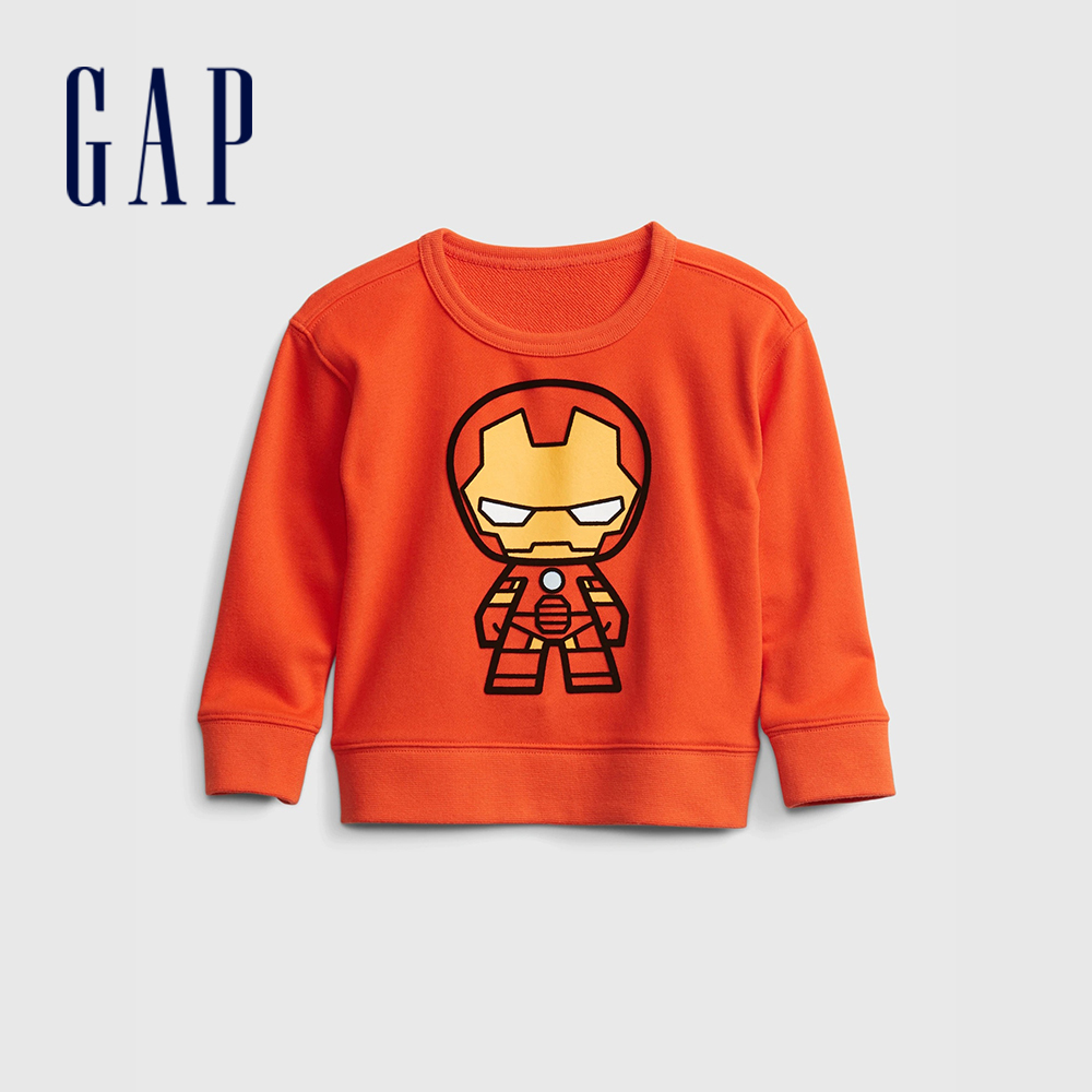 Gap 男幼童裝 Gap x Marvel漫威聯名 大學T-橘色(862713)