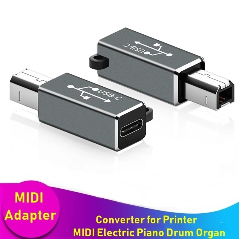 Usb Type C 母頭到 USB B 公掃描儀轉換器 / 公適配器連接轉換器, 用於打印機 MIDI 控制器