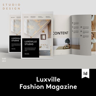 Luxville Fashion Magazine 現代簡約產品室內設計作品集畫冊模板