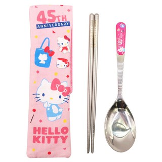 三麗鷗 系列 Hello Kitty 凱蒂貓 KT-1586 帆布典雅餐具套組 4712977465862