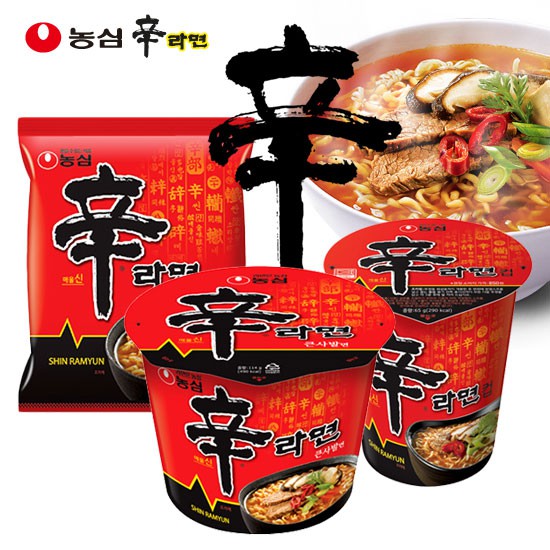 韓國農心辛拉麵單包入袋裝五包杯麵泡麵消夜韓國泡麵 蝦皮購物