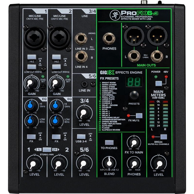 Mackie ProFX6 v3 直播 實況 混音器 介面 內建效果 MIXER【又昇樂器.音響】