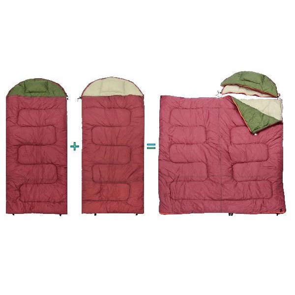 lirosa ＲＶ家庭露營睡袋.加寬信封型睡袋（帽子可拆卸）中空纖維睡袋舒適溫５度Ｃ