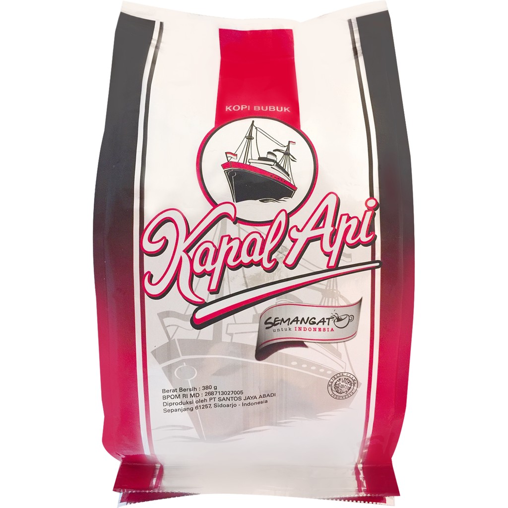 印尼 KAPAL API Kopi Bubuk Silver 100％ 帆船 純咖啡 黑咖啡粉 380g
