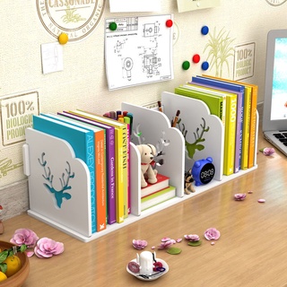 【書架 書架桌上收納】#桌面小書架學生書立簡易桌上置物架兒童書桌辦公收納盒卡通小書柜