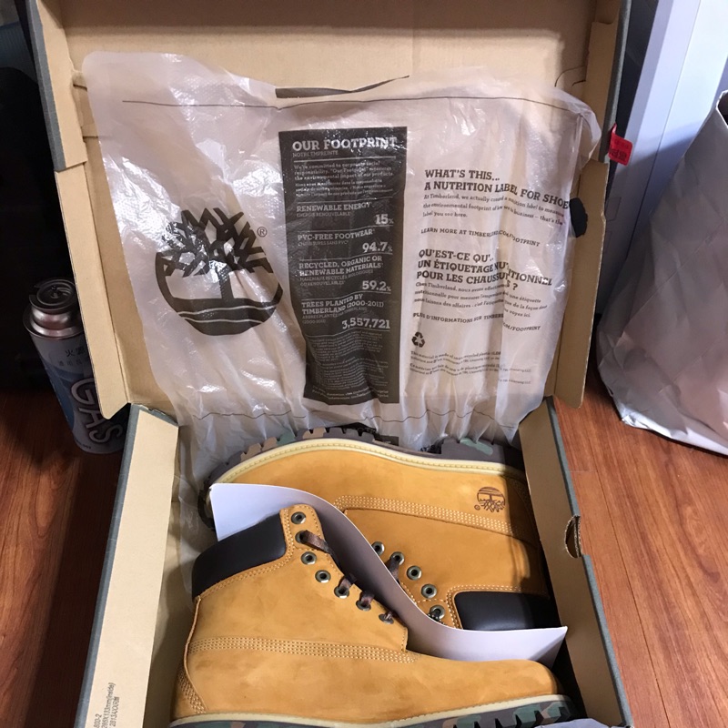 Timberland迷彩底黃靴～