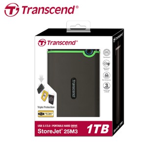 公司貨 Transcend 創見 25M3S USB3.0 2.5吋 三層抗震 行動硬碟 1T 2T 4T 兩色