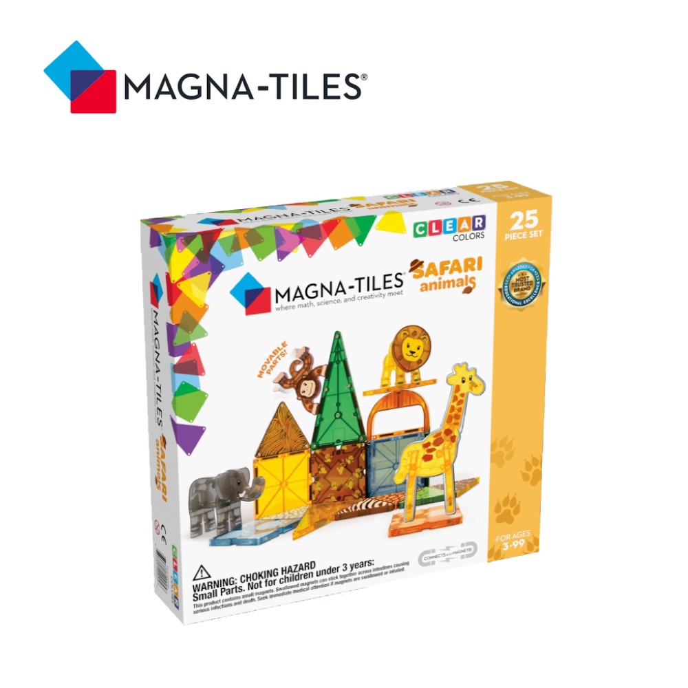 美國Magna-Tiles 磁力積木【25片】非洲動物 STEM認證 磁力片 兒童積木