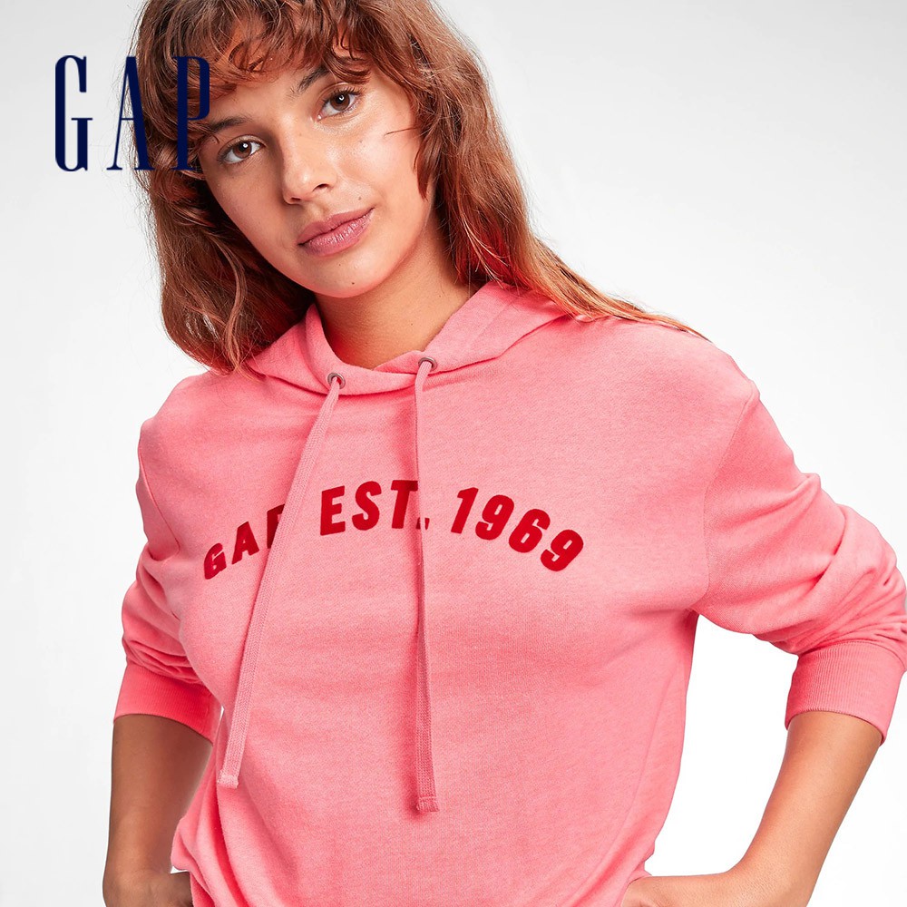 Gap 女裝 Logo帽T 碳素軟磨系列-粉紅色(651738)