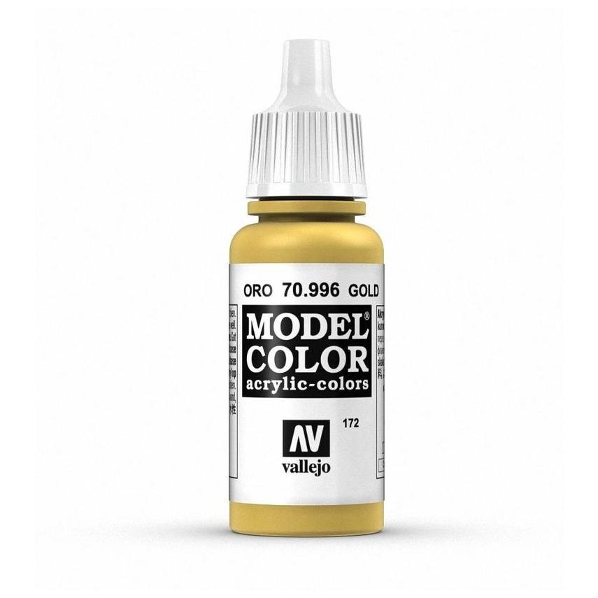 Acrylicos Vallejo AV水漆 模型色彩 Model Color 172 70996 金色 金屬色17ml