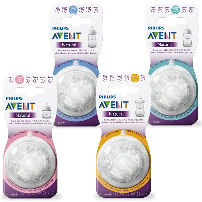 Avent 新安怡 親乳感防脹氣奶嘴 2入 1號 2號 3號 4號 PHILIPS 矽膠奶嘴 SCF654-23