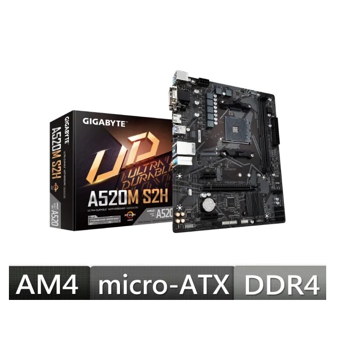 技嘉a520m S2h Am4腳位amd A520 M 2 Dvi Hdmi D Sub Rgb 超耐久數位vrm 蝦皮購物