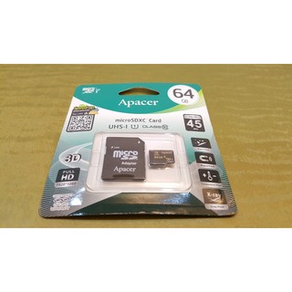 全新 " Apacer 宇瞻 64G micro class10 記憶卡 " 每片售價 388元