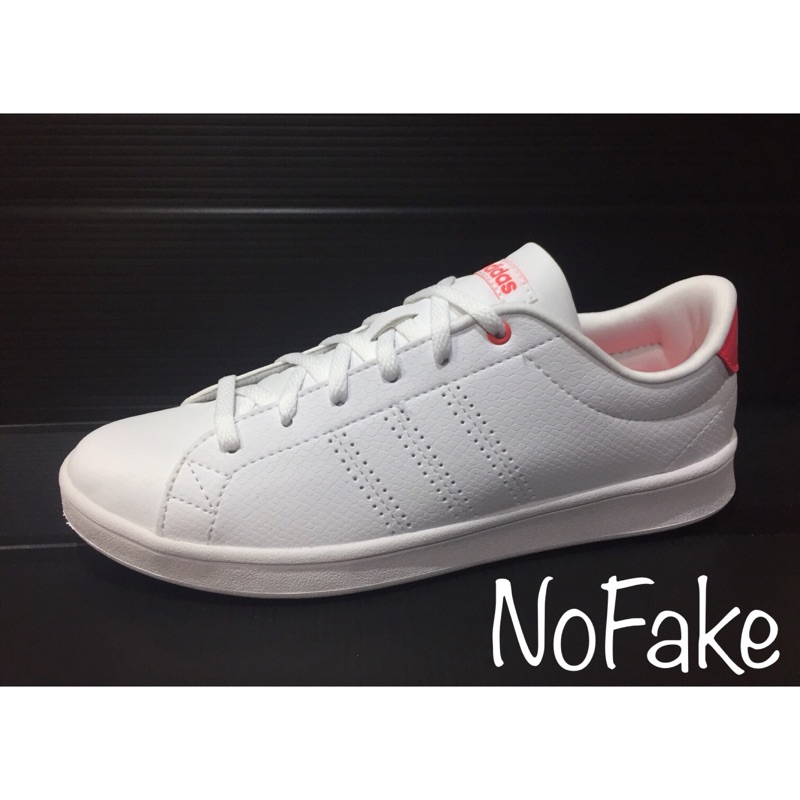 【NoFake】Adidas Neo ADVANTAGE CLEAN QT 輕量板鞋 白底粉紅尾-DB1844